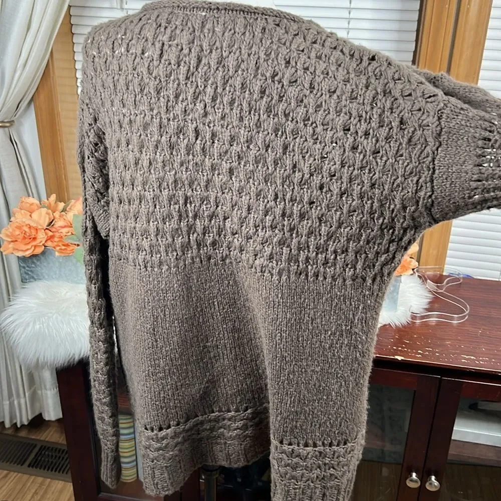 Free People Crashing Waves Pullover in Cocoa Sz Large